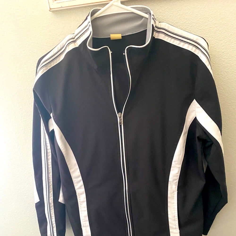 Black and white jogging suit